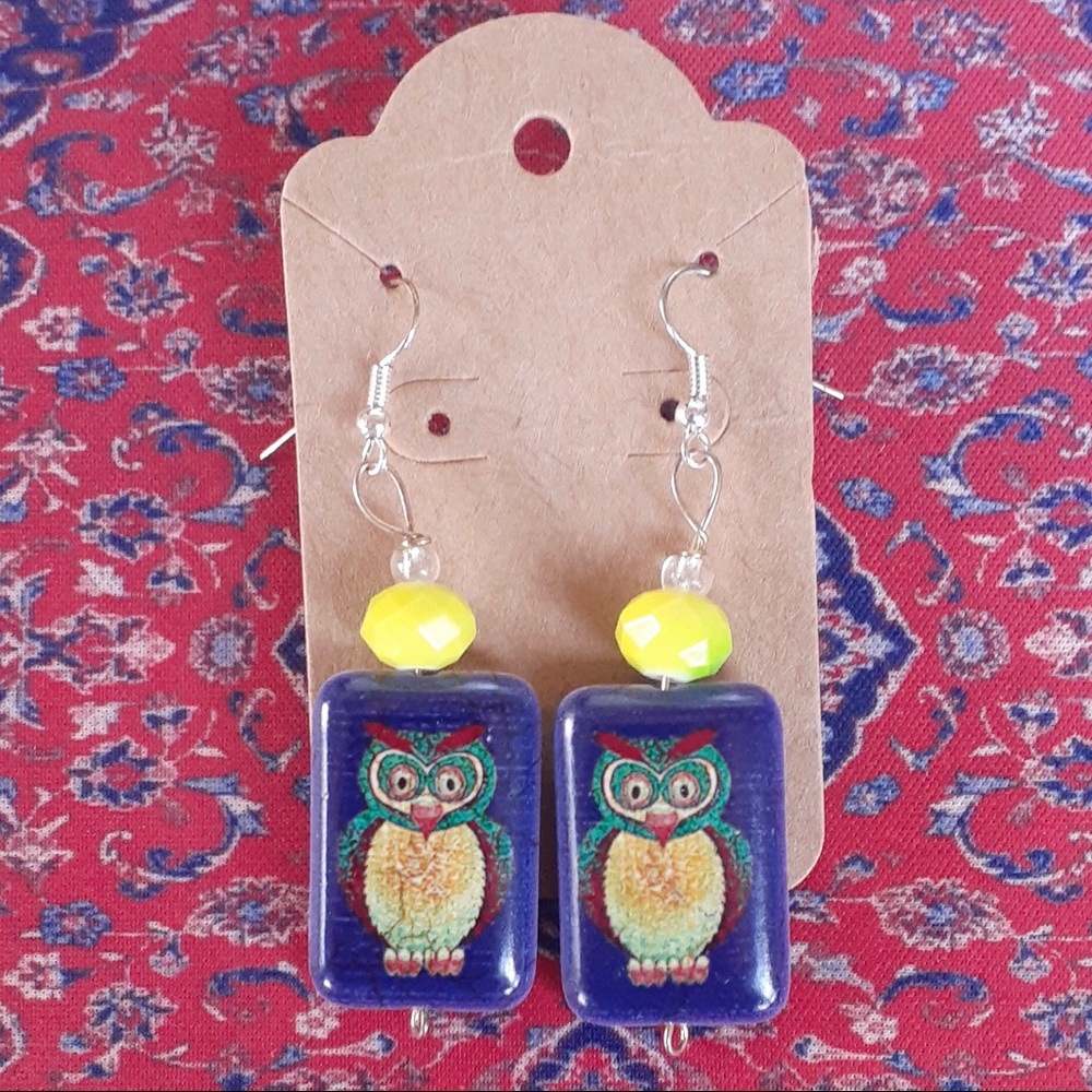 Owl Earrings w/fish hooks NWOT